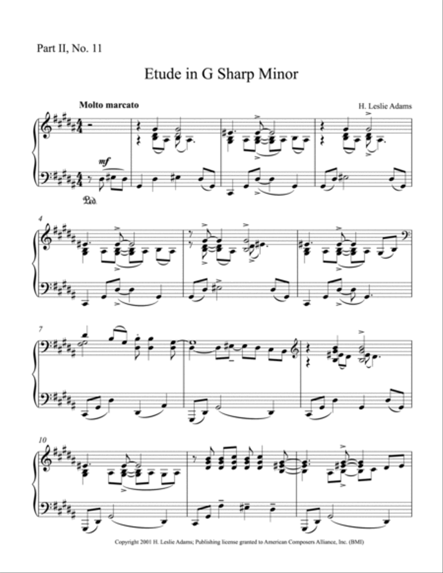 [Adams] Etude in G Sharp Minor (Part II, No. 11) Piano Method scores gallery preview page 3
