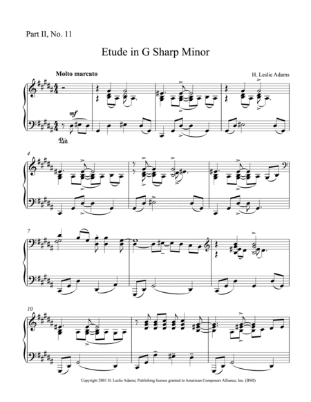 [Adams] Etude in G Sharp Minor (Part II, No. 11)