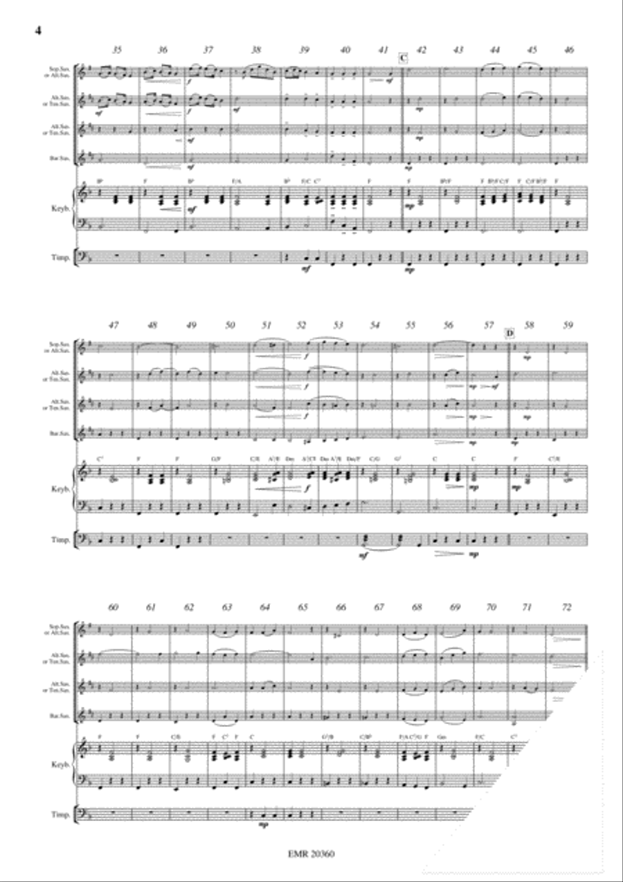 Plaisir d'Amour Saxophone Ensemble scores gallery preview page 4