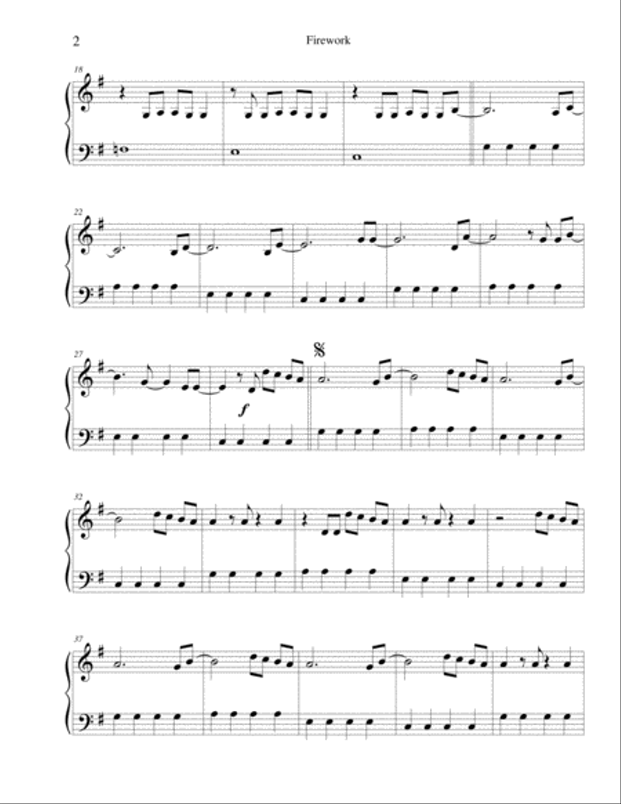 Firework Easy Piano scores gallery preview page 2