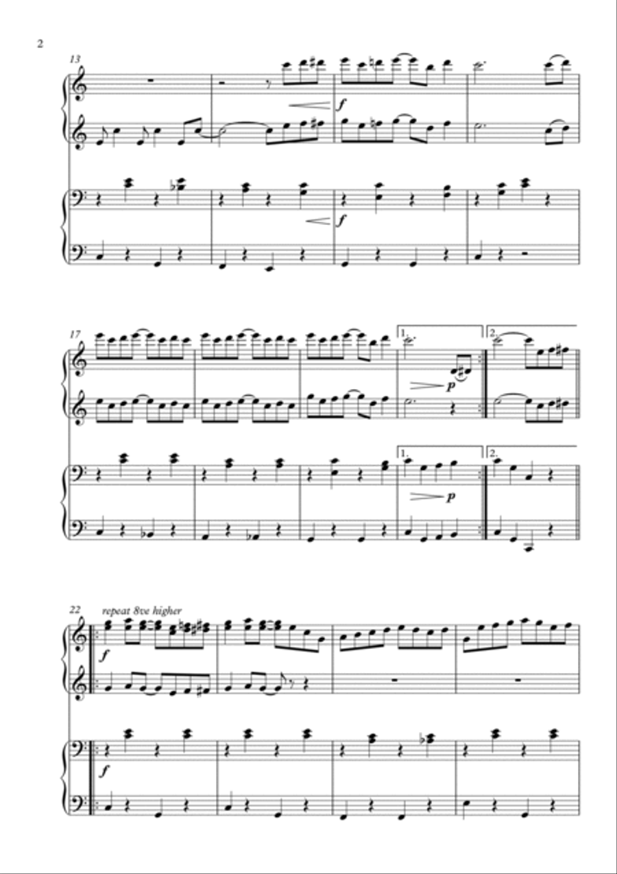The Entertainer arranged for Easy Piano Duet Easy Piano scores gallery preview page 4