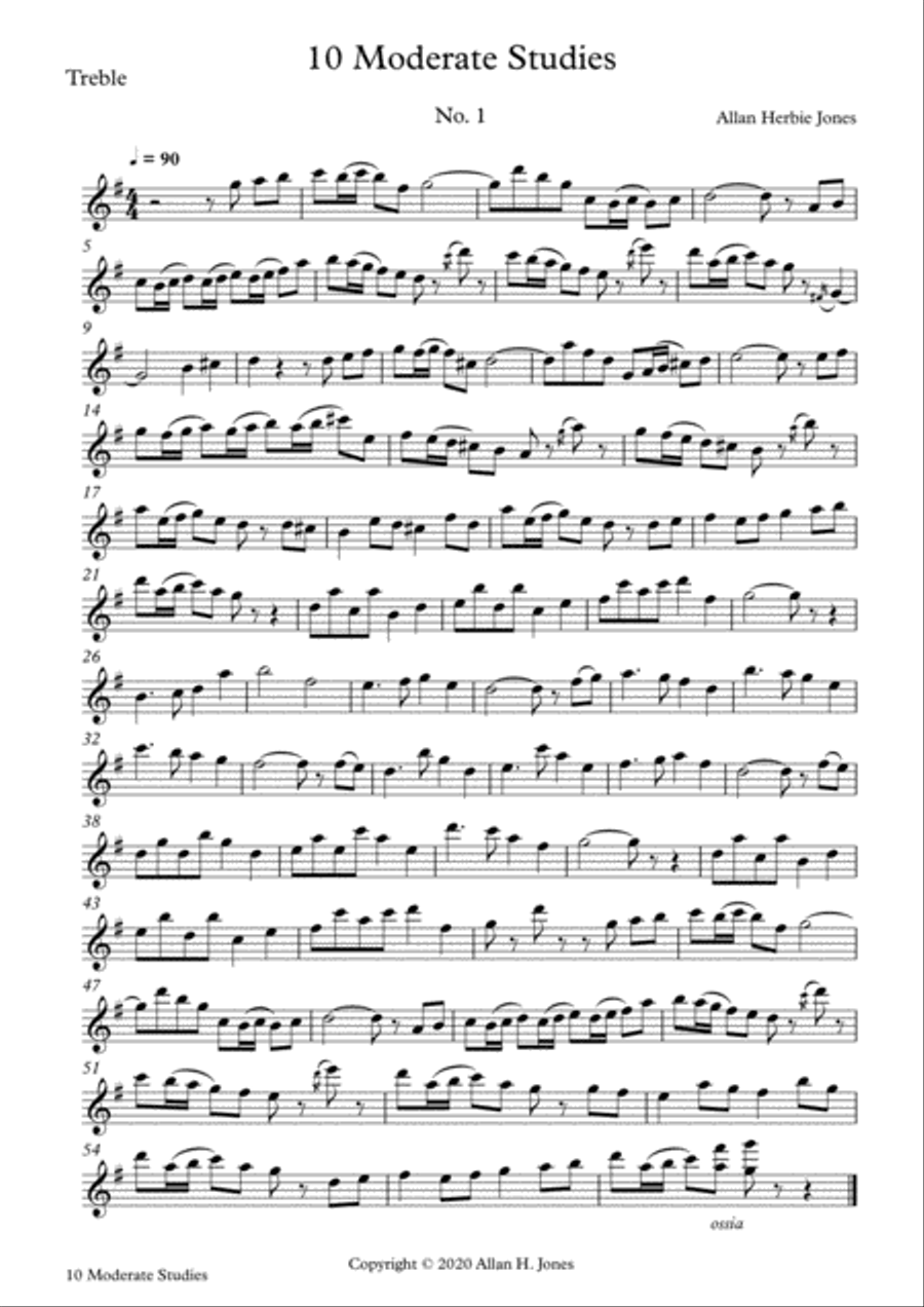 10 Moderate Studies for Treble Recorder Woodwind Duet scores gallery preview page 2