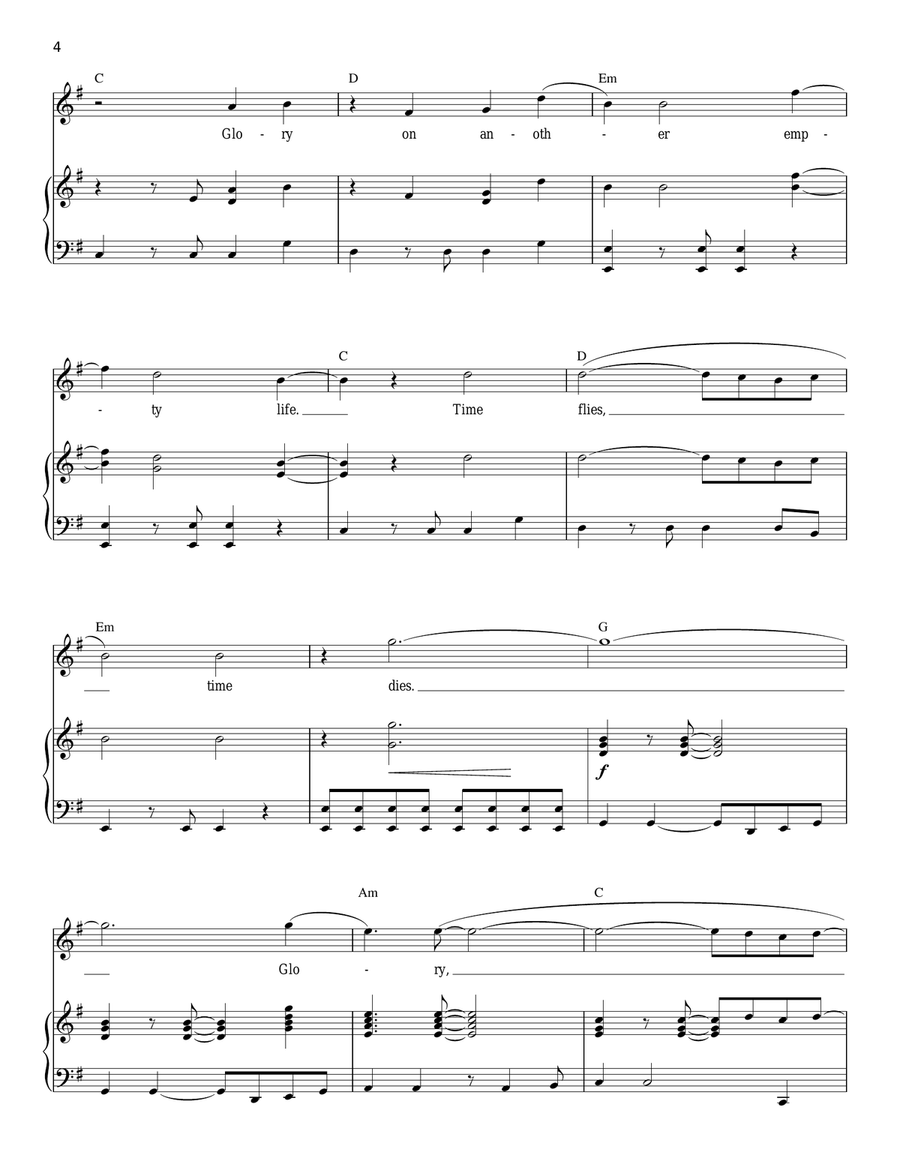 One Song Glory (from Rent) Piano, Vocal scores gallery preview page 4
