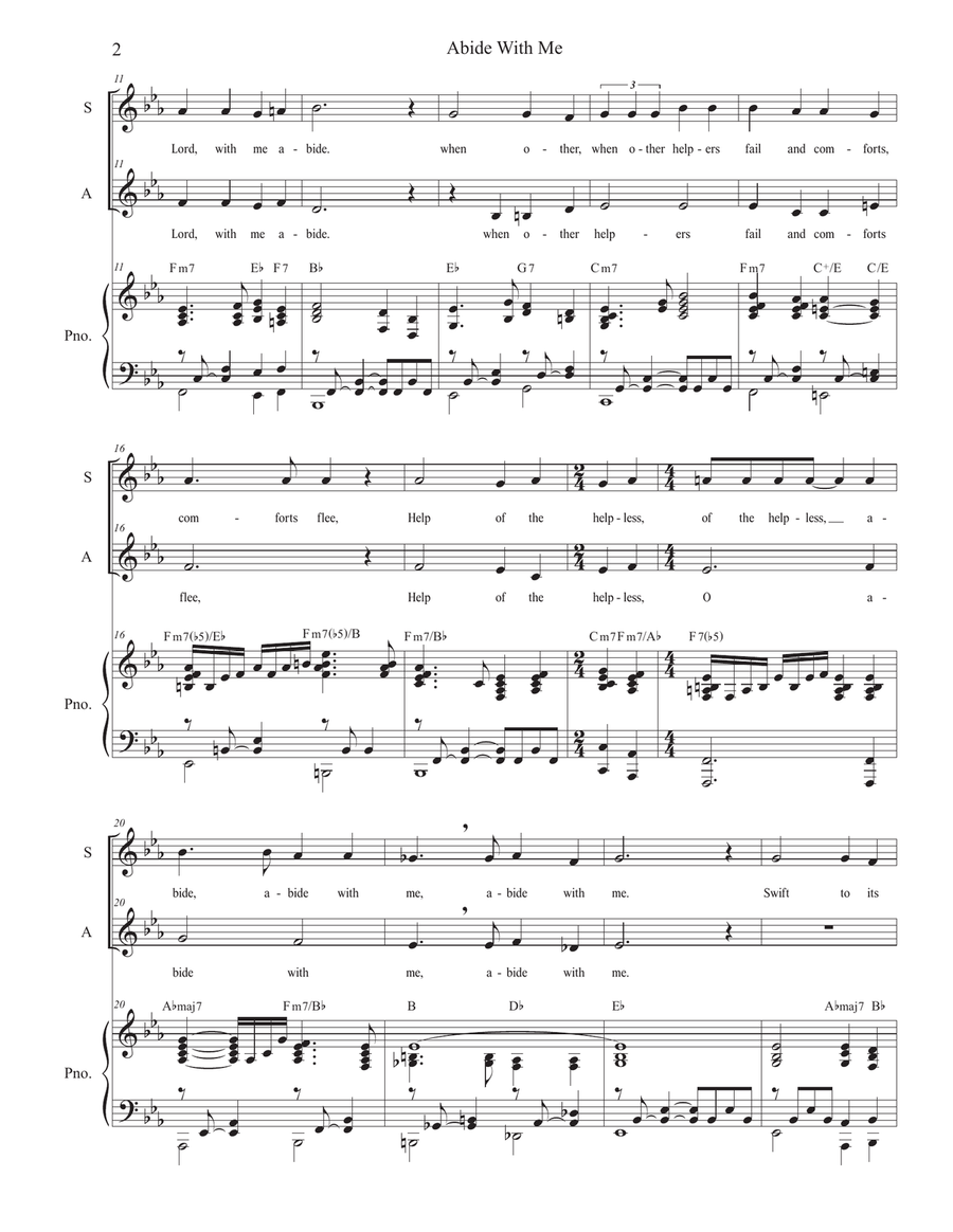 Abide With Me (Duet for Soprano and Alto solo) Alto Voice scores gallery preview page 2