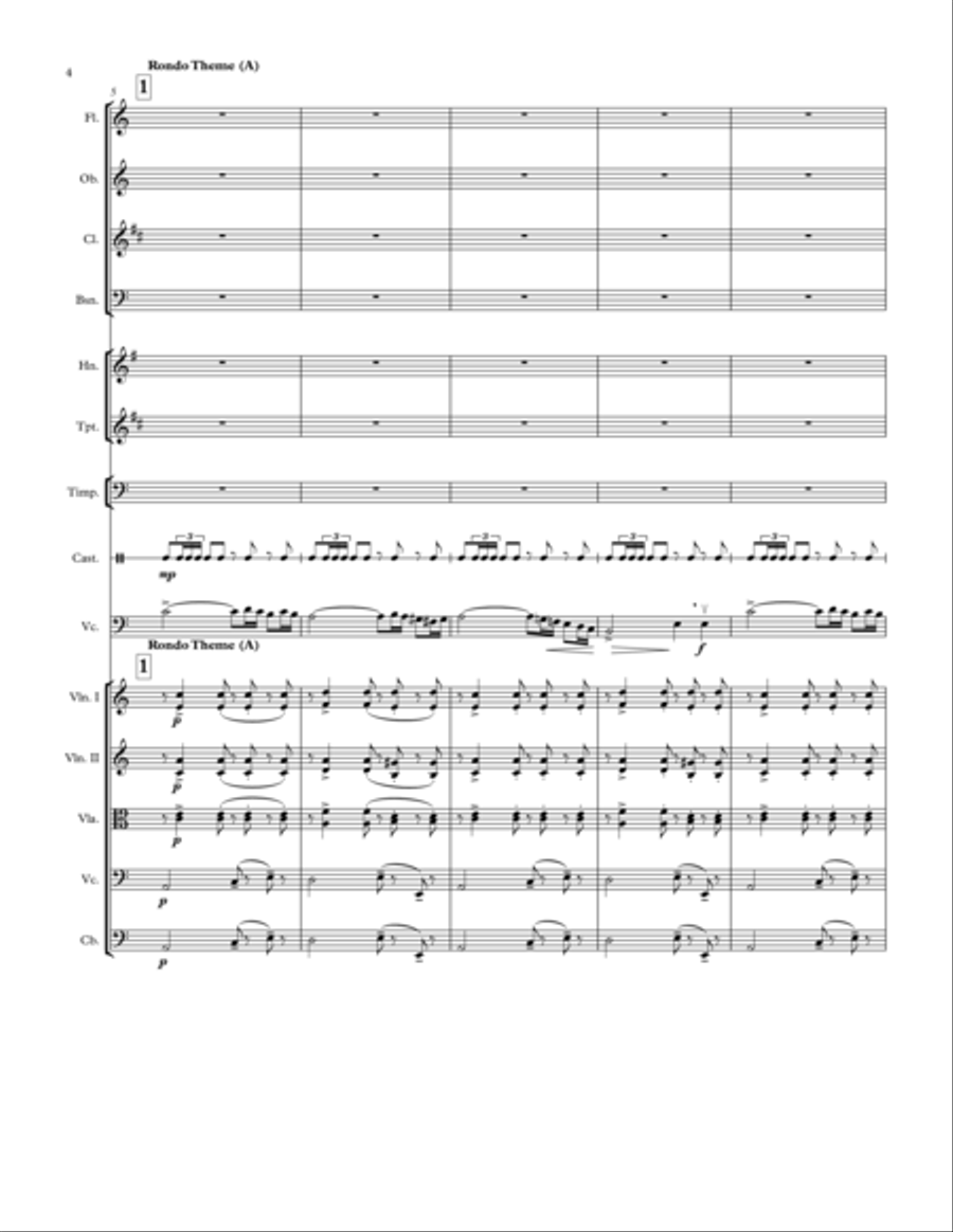 Rondo in A minor for Cello and Orchestra Chamber Orchestra scores gallery preview page 4