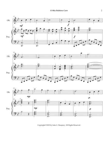 O Mio Babbino Caro (Oboe and Piano) image number null