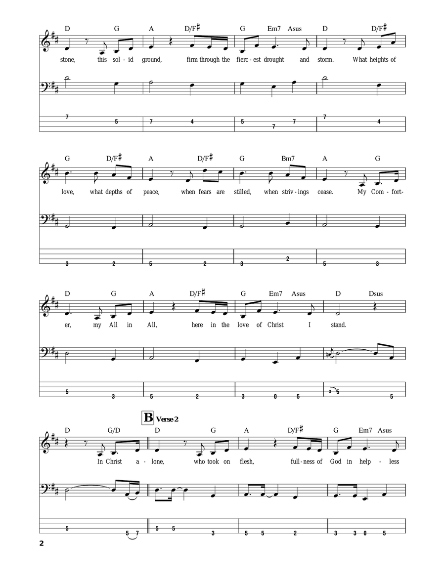 In Christ Alone In Christ Alone Bass Guitar Tablature scores gallery preview page 2