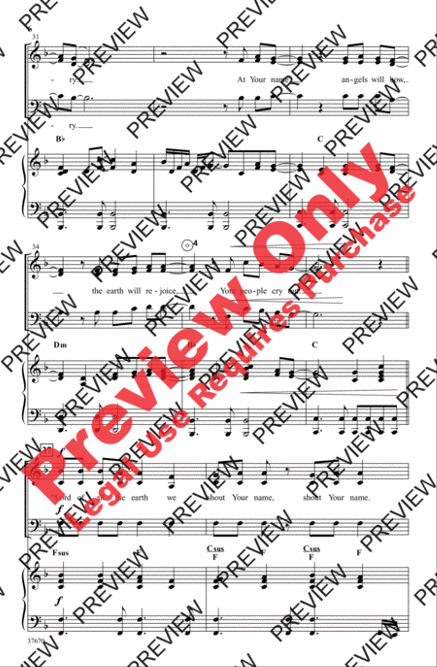 At Your Name (Yahweh, Yahweh) 3-Part scores gallery preview page 6