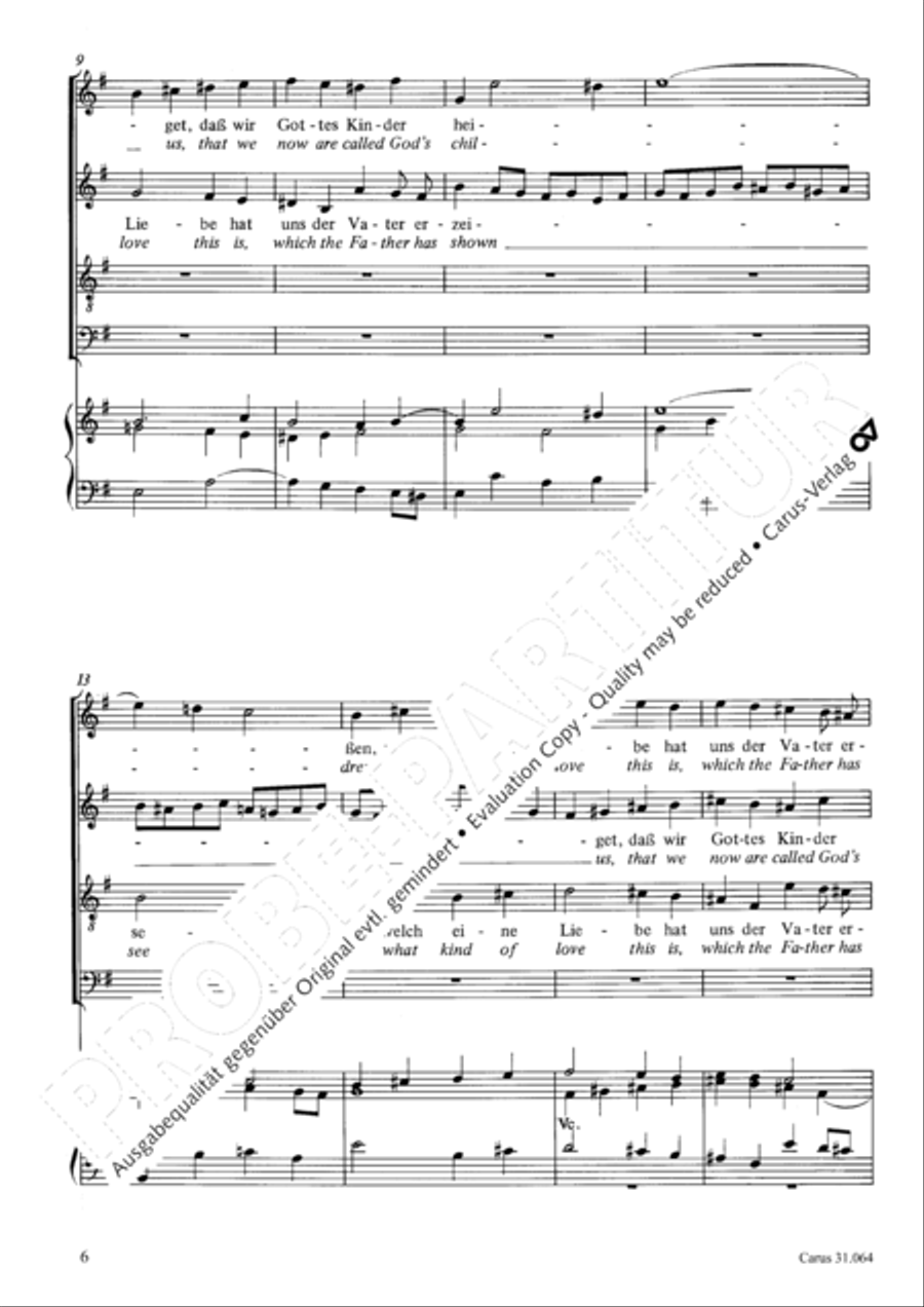 See now, what kind of love (Sehet, welch eine Liebe hat uns der Vater erzeiget) 4-Part scores gallery preview page 7