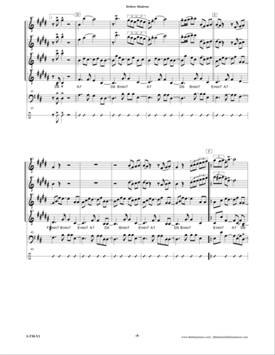 Yerbero Moderno Woodwind Quartet scores gallery preview page 6