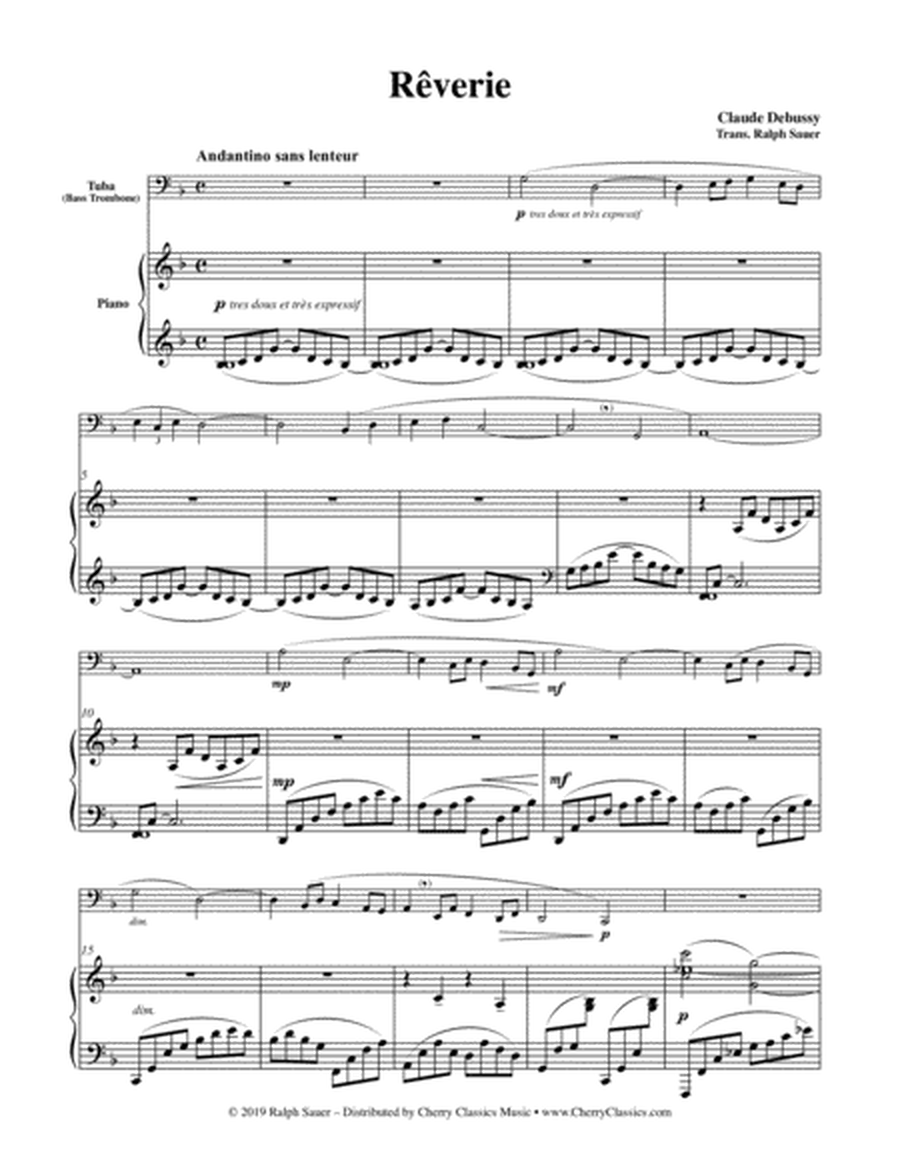 Rêverie for Tuba or Bass Trombone and Piano