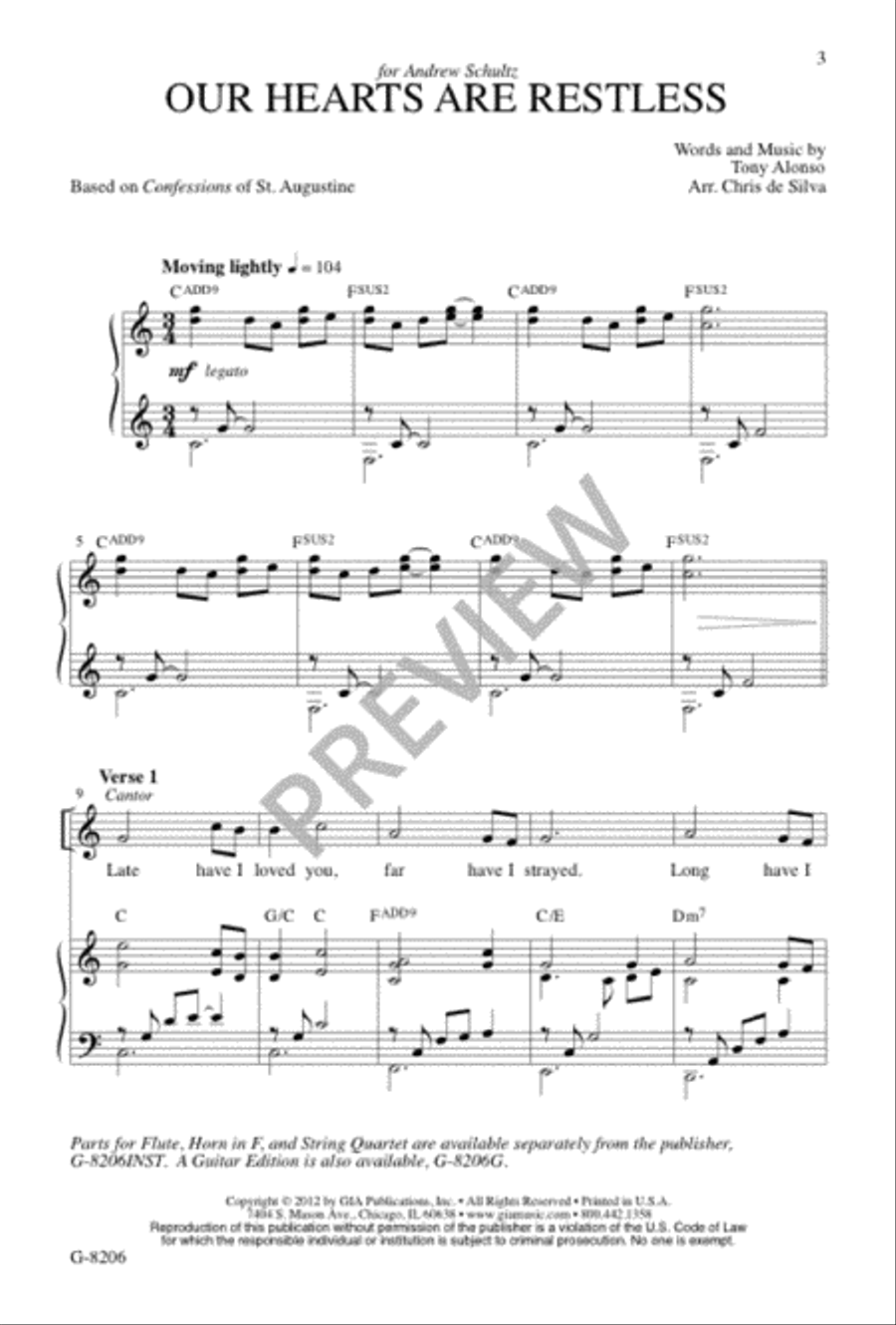 Our Hearts Are Restless 4-Part scores gallery preview page 2
