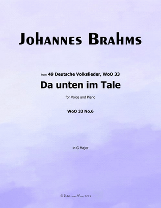 Da unten im Tale, by Brahms, in G Major