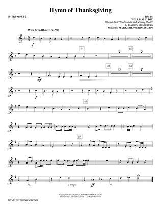 Hymn Of Thanksgiving - Bb Trumpet 2
