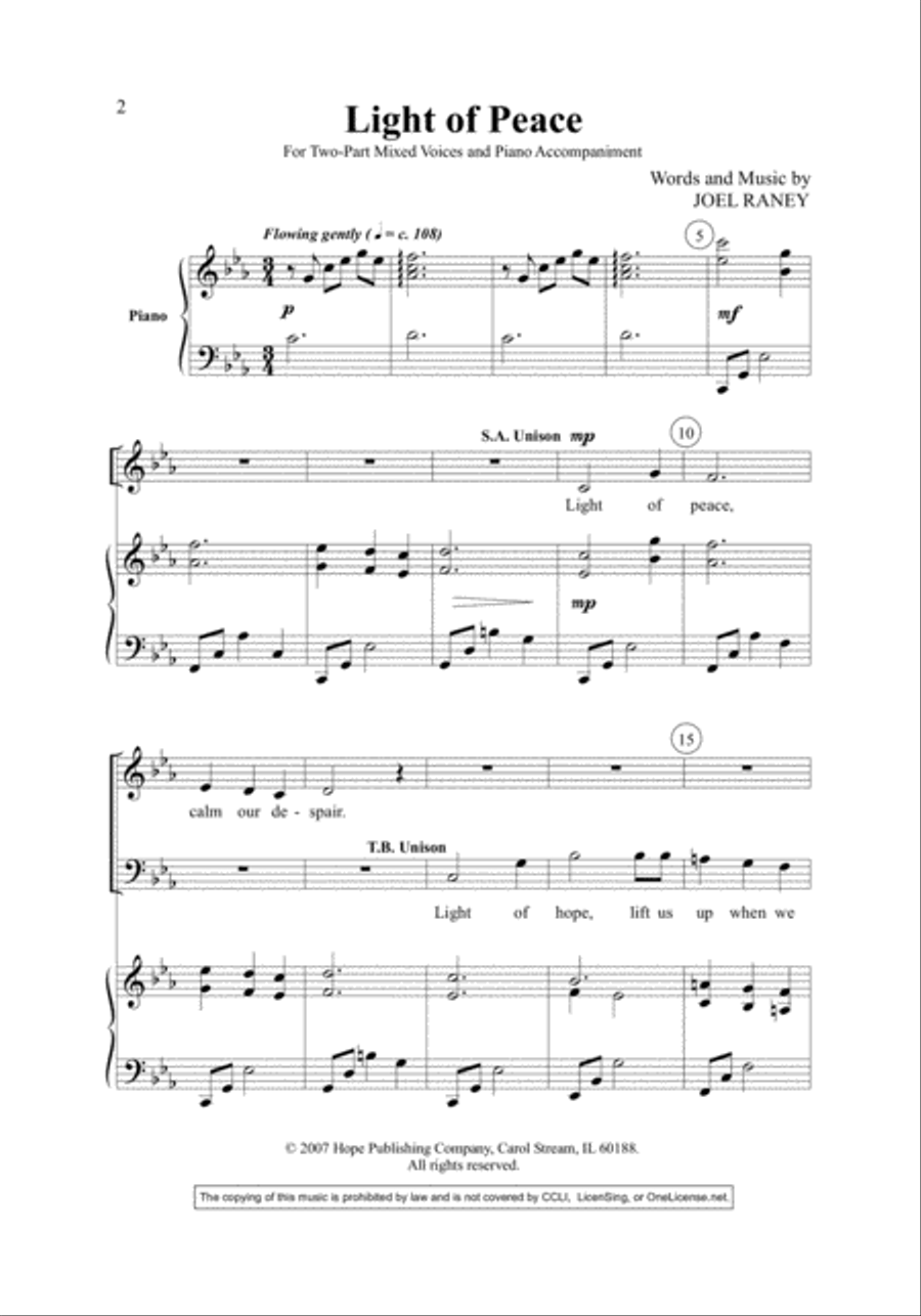 Light of Peace 2-Part scores gallery preview page 2