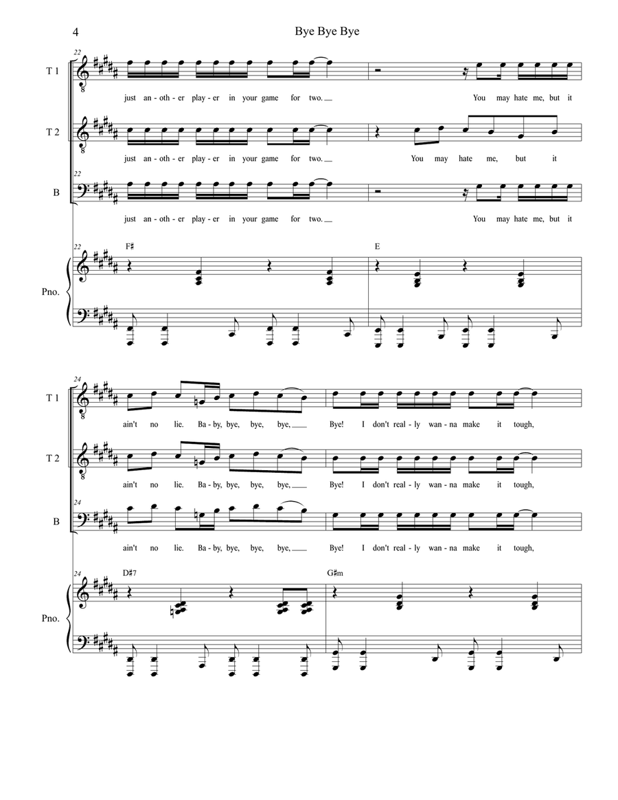Bye Bye Bye TTB scores gallery preview page 4