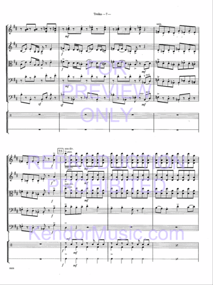 Troika (from Lt. Kije) String Orchestra scores gallery preview page 10