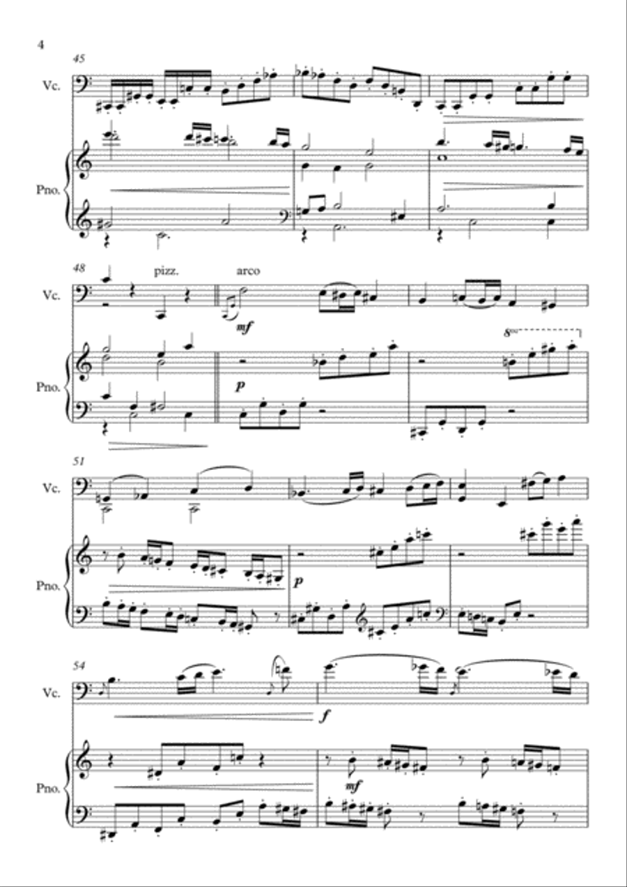Quase Passacalia- Cello and Piano Piano scores gallery preview page 4
