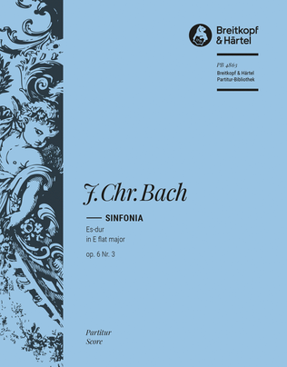 Book cover for Sinfonia in Eb major Op. 6 No. 3