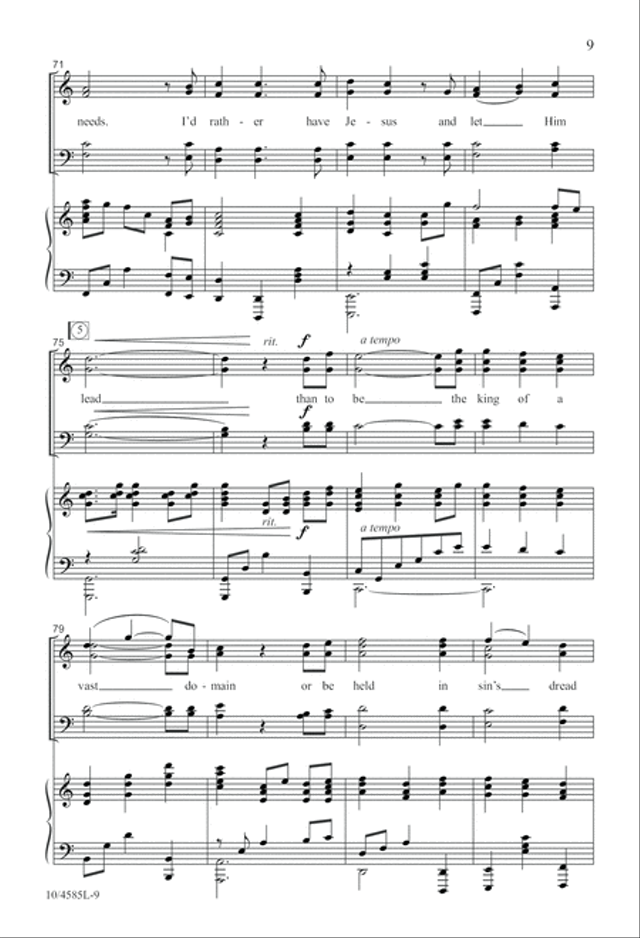 I'd Rather Have Jesus I'd Rather Have Jesus 4-Part scores gallery preview page 10