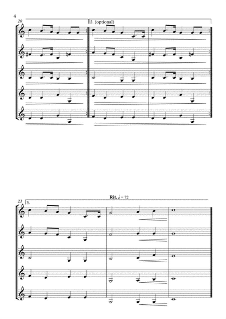 Russia National Anthem (Trumpet Quintet) Trumpet Solo scores gallery preview page 4