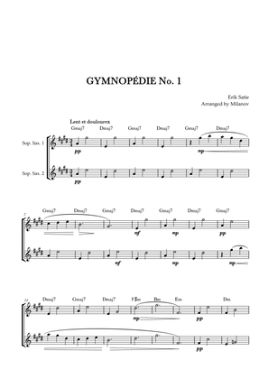 Gymnopédie no 1 | Soprano Saxophone Duet | Original Key | Chords | Easy intermediate
