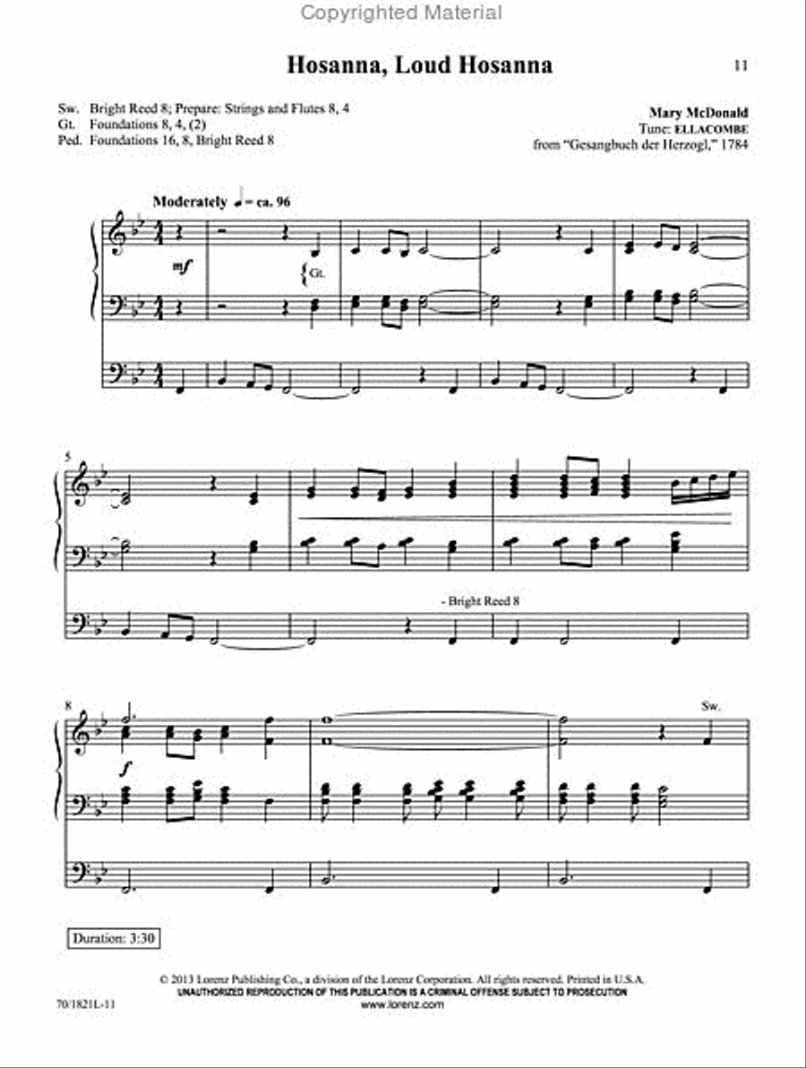 Hosannas to the King! Organ Solo scores gallery preview page 6