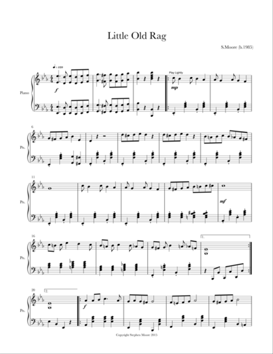 Little Old Rag Little Old Rag Piano Solo scores gallery preview page 1