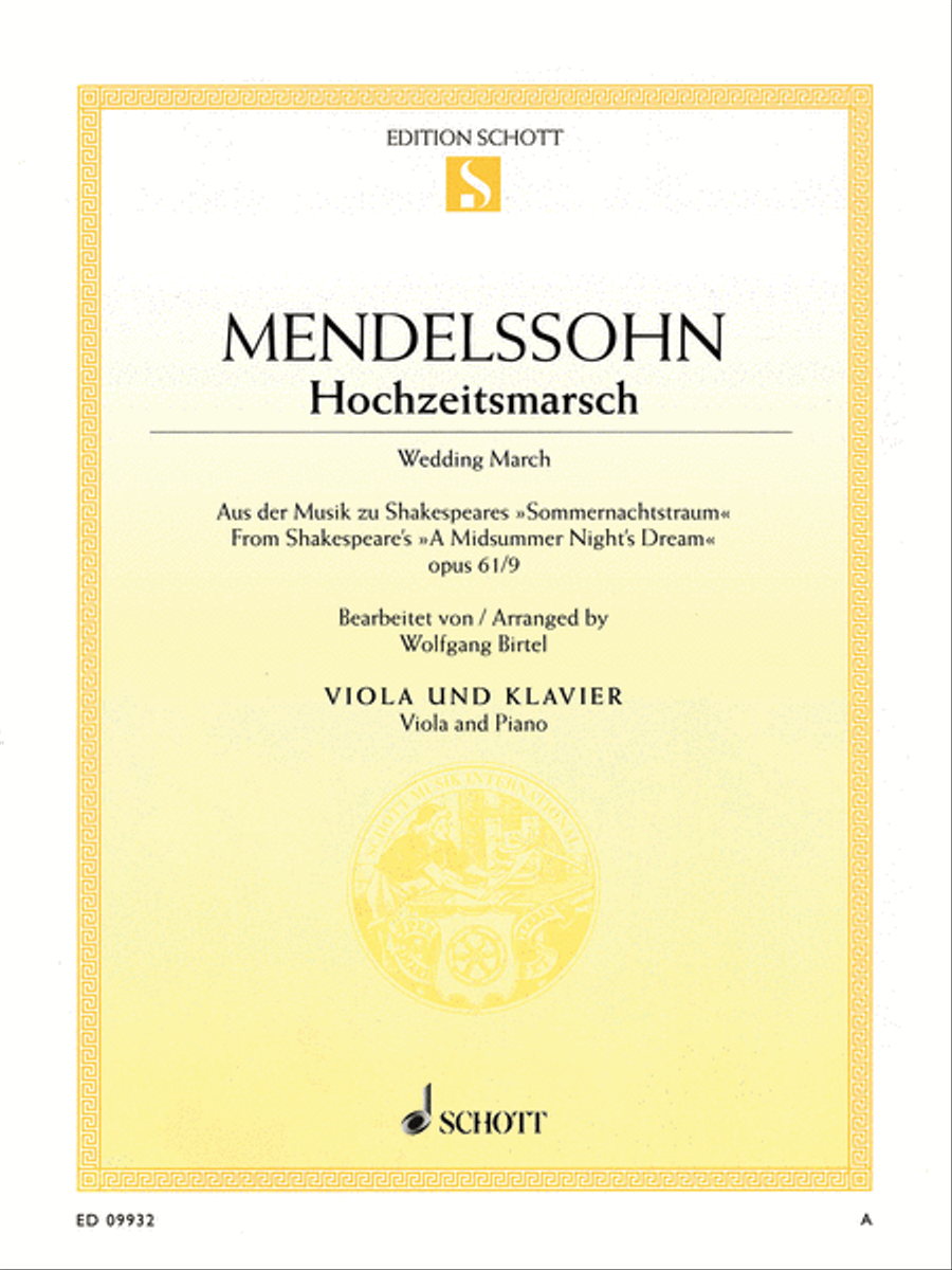 Wedding March - Op. 61, No. 9 from A Midsummer Night's Dream Piano Accompaniment scores gallery preview page 1