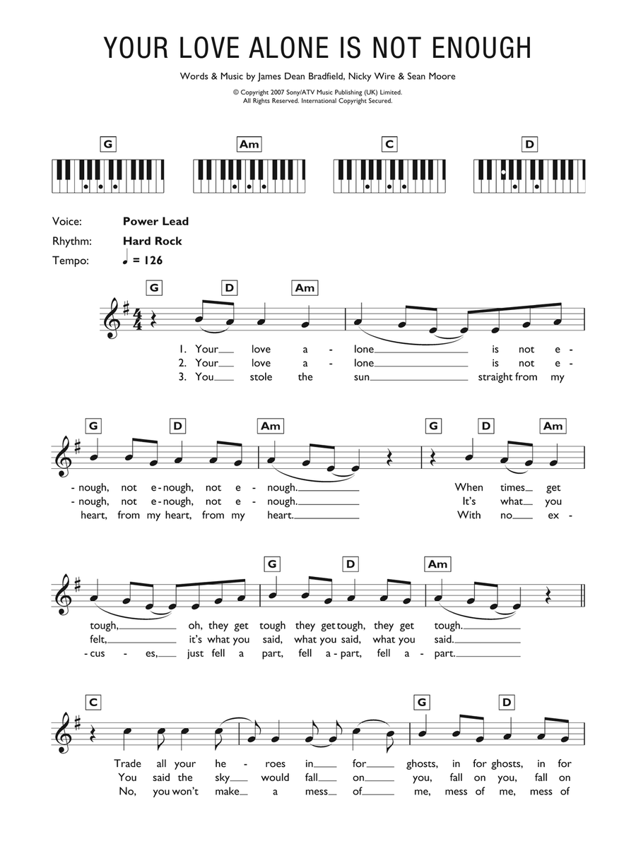 Your Love Alone Is Not Enough Piano Solo scores gallery preview page 1