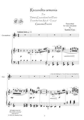 Book cover for Puccini - Tosca (Act1) Recondita armonia - Tenor and piano