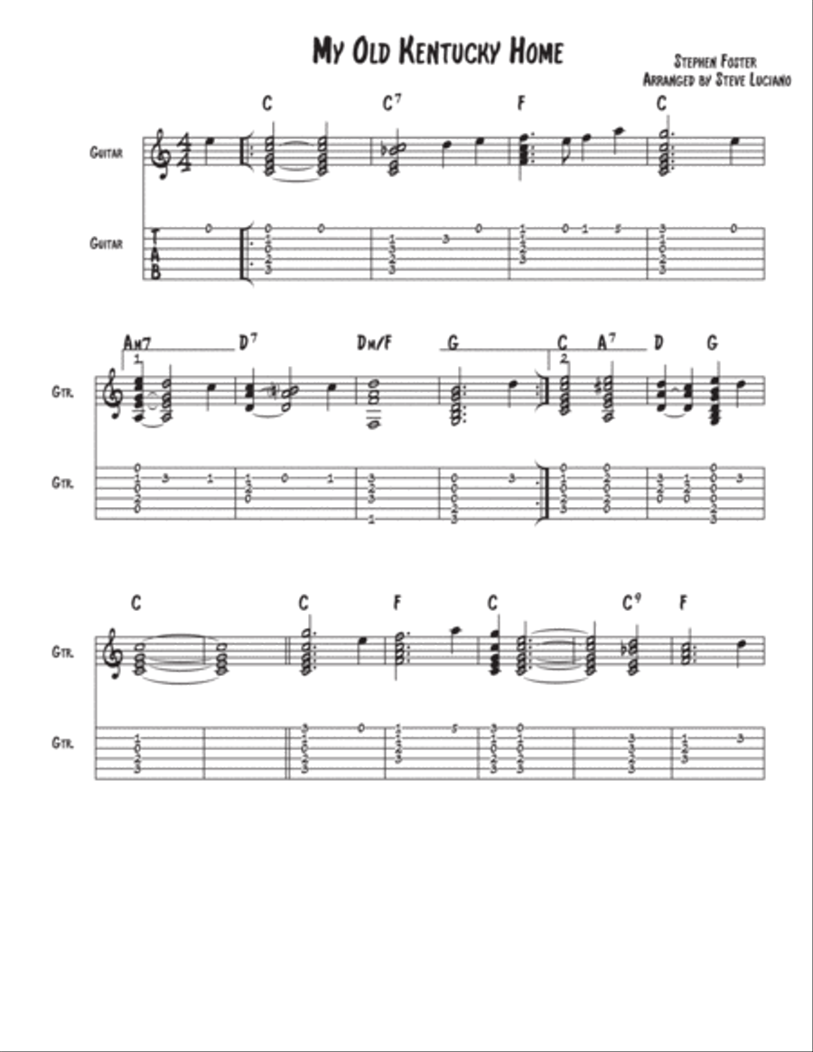 My Old Kentucky Home Acoustic Guitar scores gallery preview page 1