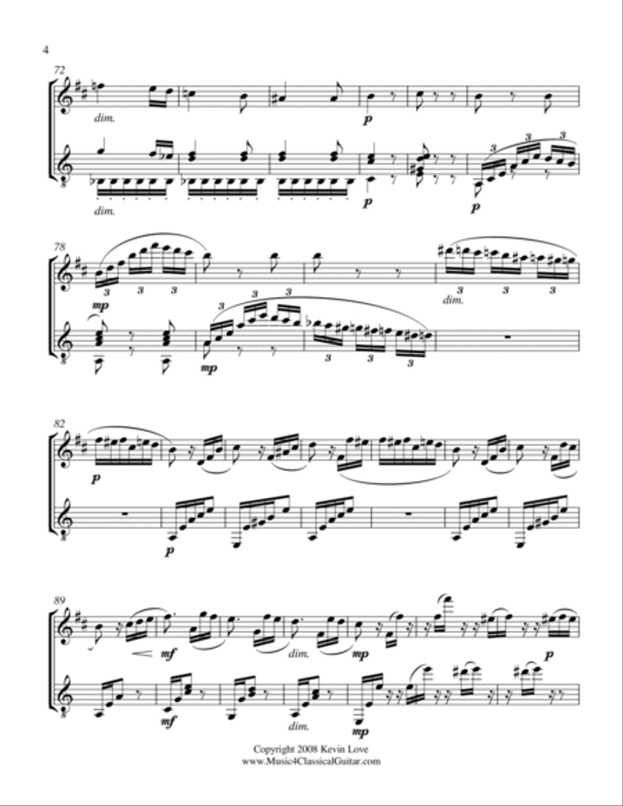 Fur Elise (Clarinet and Guitar) - Score and Parts Clarinet scores gallery preview page 4