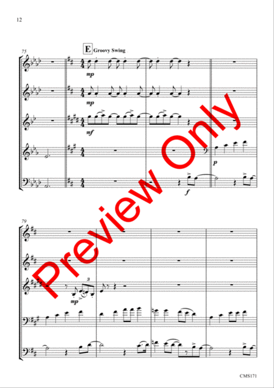Queen Medley Fantasy Woodwind Quintet scores gallery preview page 15