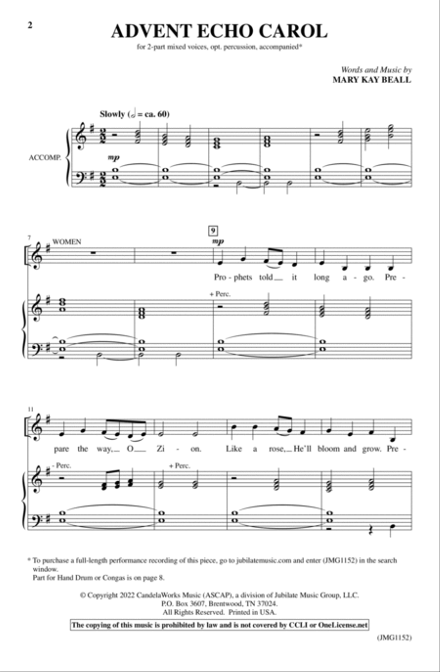 Advent Echo Carol 3-Part scores gallery preview page 2
