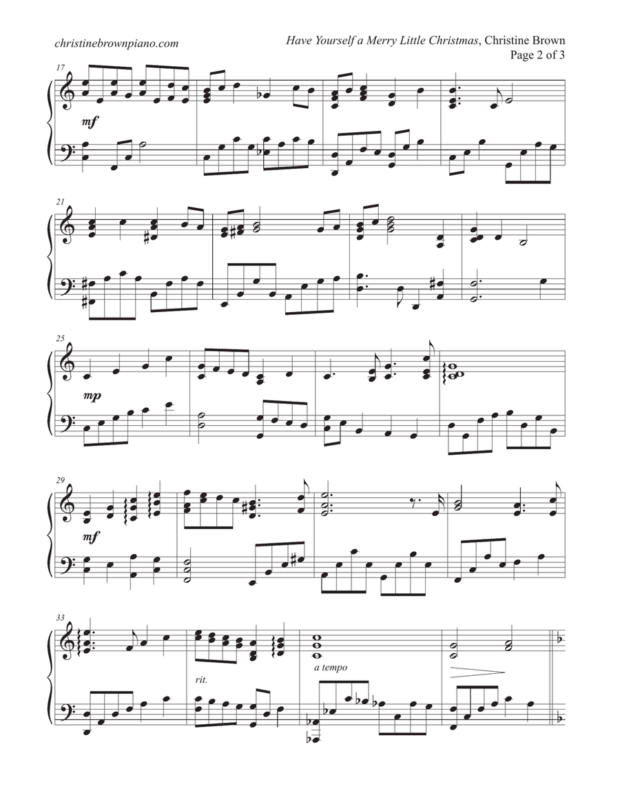 Have Yourself A Merry Little Christmas Piano Solo scores gallery preview page 2