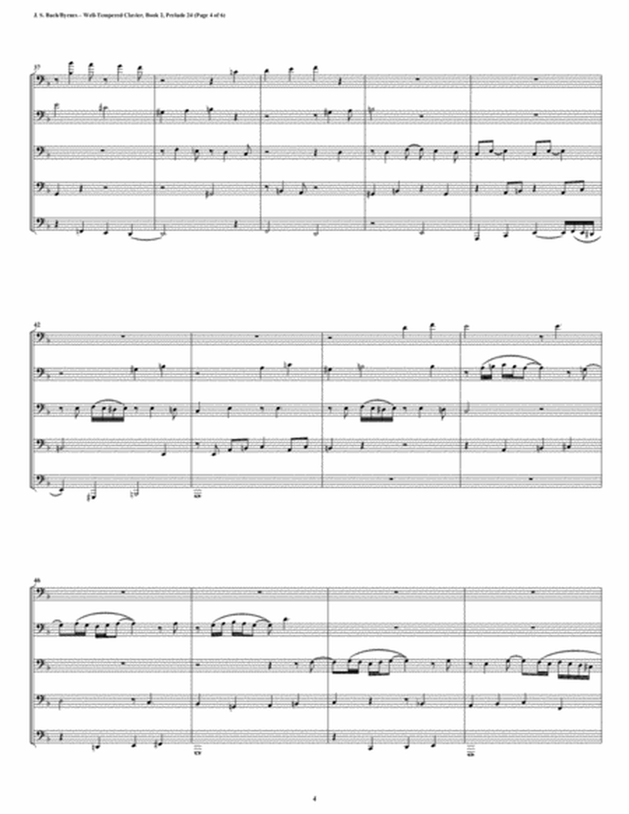 Prelude 24 from Well-Tempered Clavier, Book 2 (Euphonium-Tuba Quintet) image number null