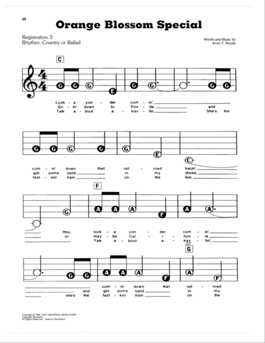 Orange Blossom Special Orange Blossom Special Electronic Keyboard scores gallery preview page 1