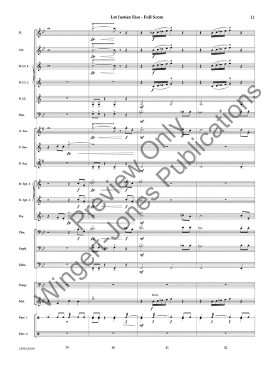 Let Justice Rise Concert Band scores gallery preview page 12
