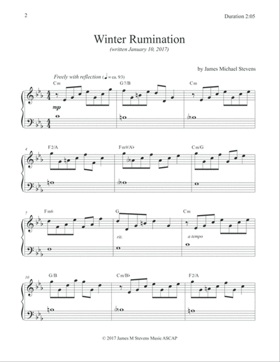 Winter Rumination (Reflective Piano) Piano Method scores gallery preview page 2