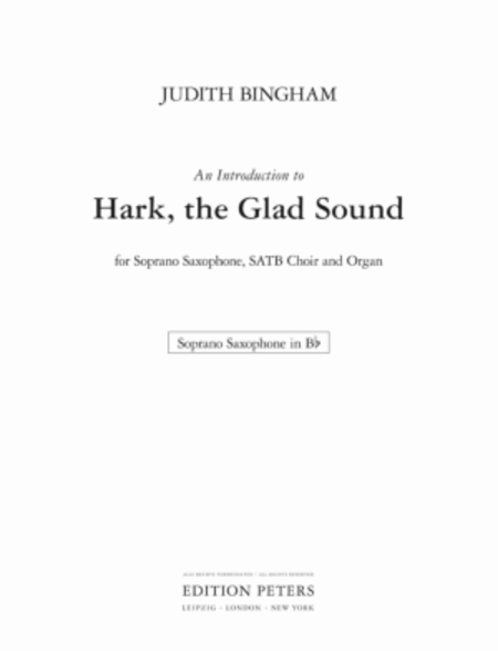 An Introduction to Hark, the Glad Sound (Saxophone part)