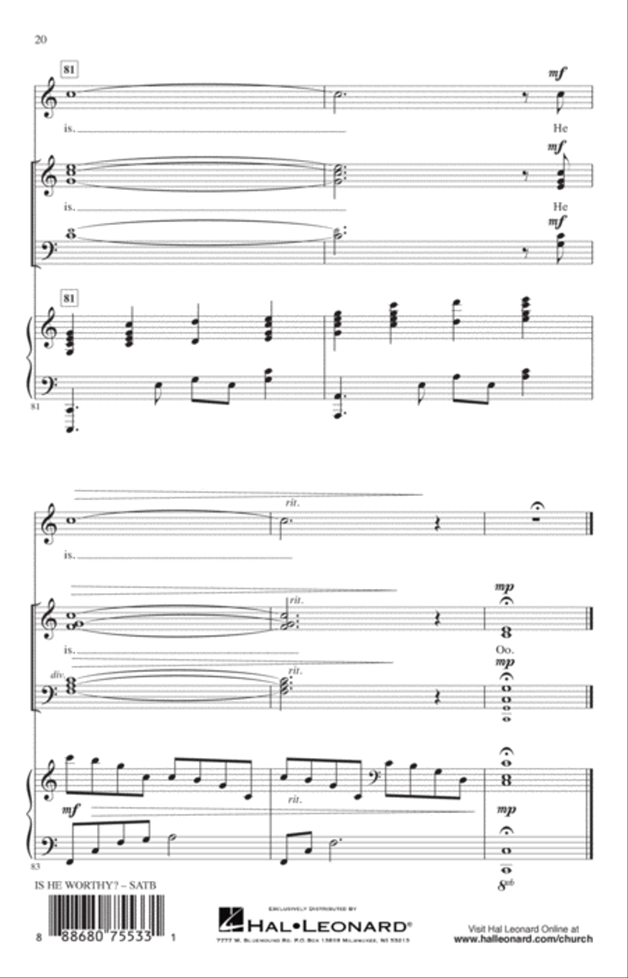Is He Worthy? (arr. Heather Sorenson) 4-Part scores gallery preview page 19