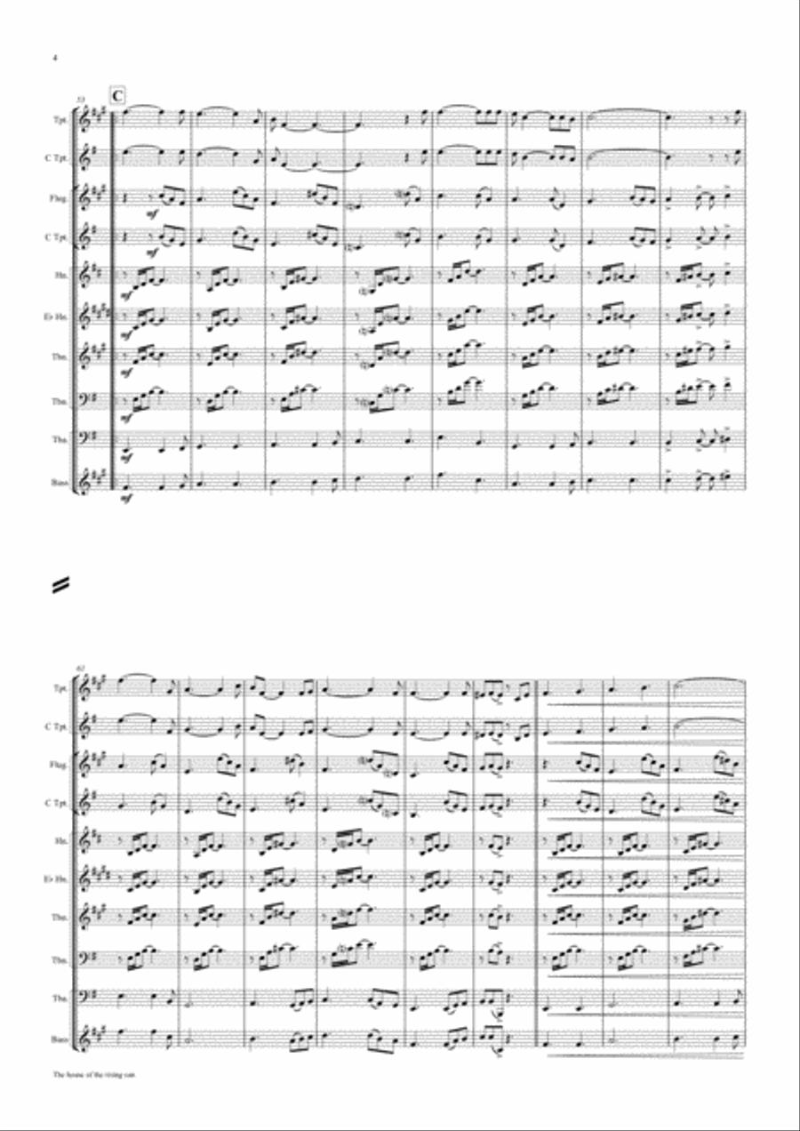 The house of the rising sun - Folk Song - Brass Ensemble Brass Ensemble scores gallery preview page 4