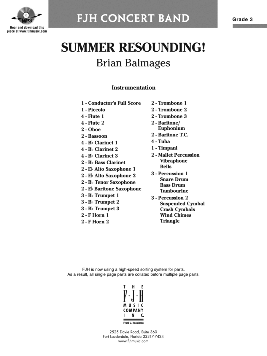 Summer Resounding!: Score Concert Band scores gallery preview page 1