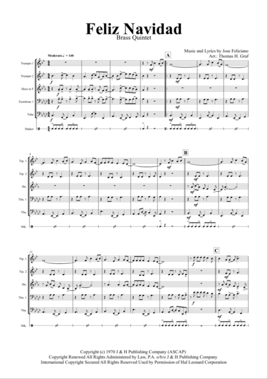Feliz Navidad Euphonium scores gallery preview page 2