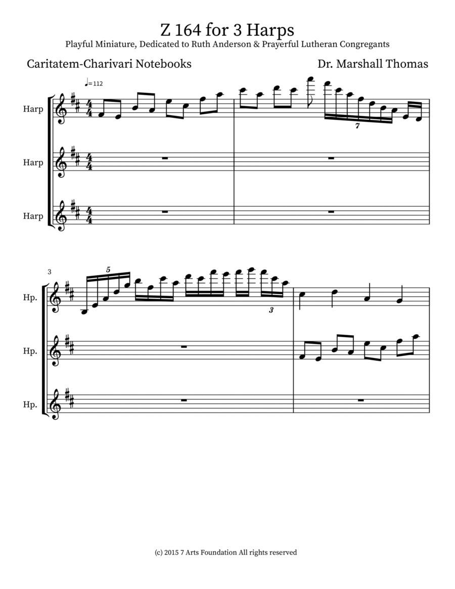 Z 164 for 3 Harps Harmonica scores gallery preview page 1