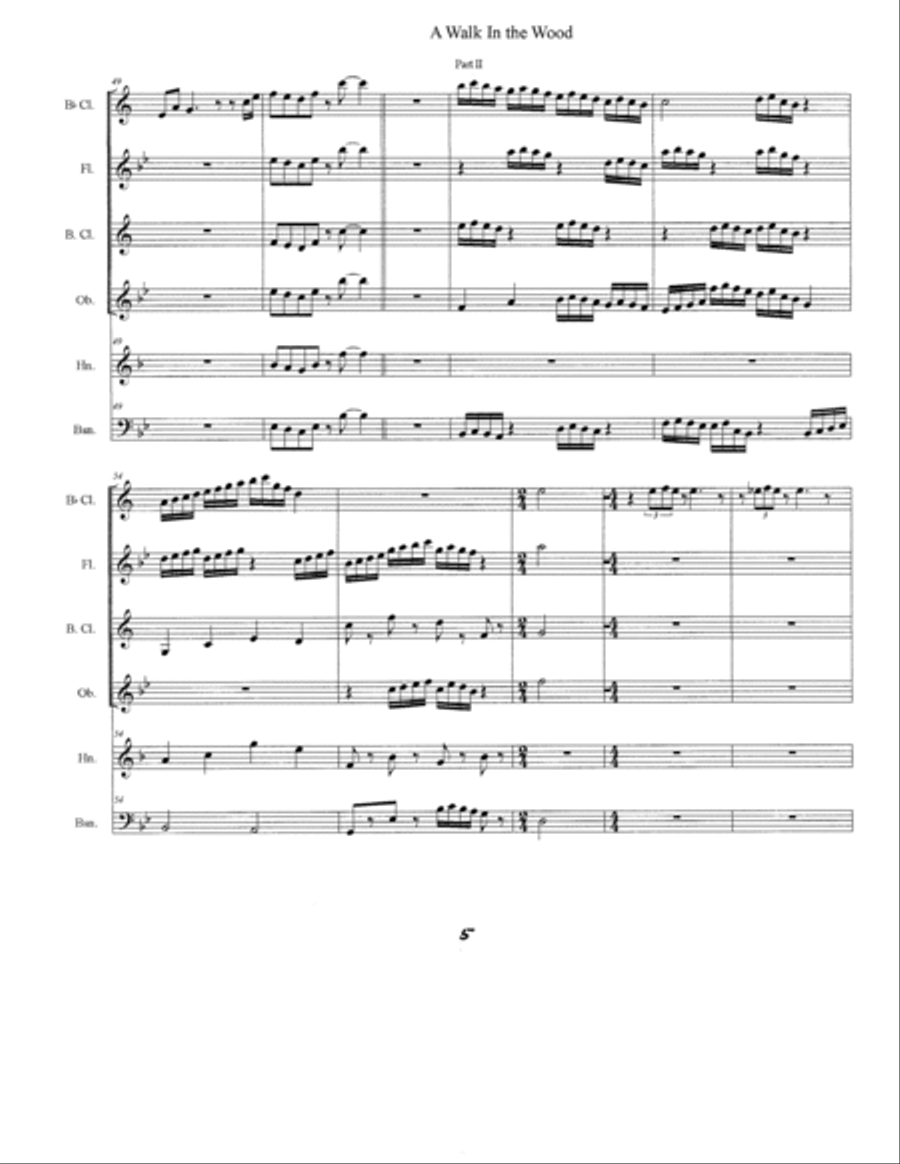 A Walk In the Wood A Walk In the Wood Woodwind Ensemble scores gallery preview page 5