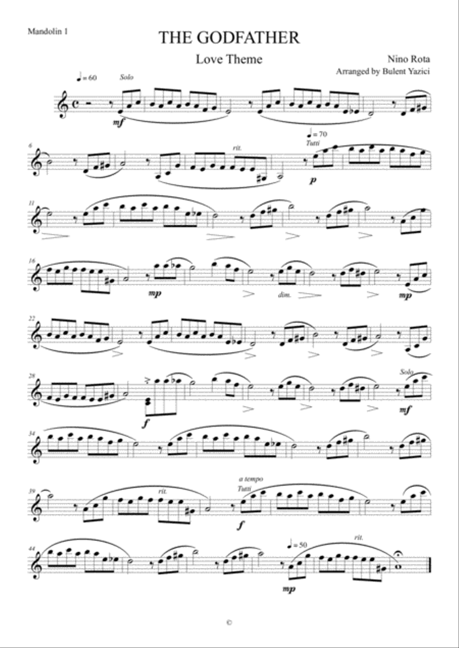 The Godfather (love Theme) Mandolin scores gallery preview page 3