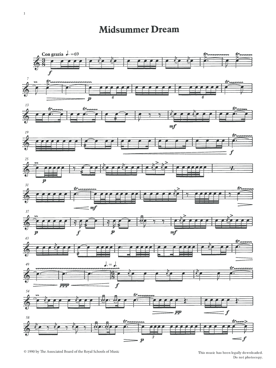 Midsummer Dream from Graded Music for Snare Drum, Book III