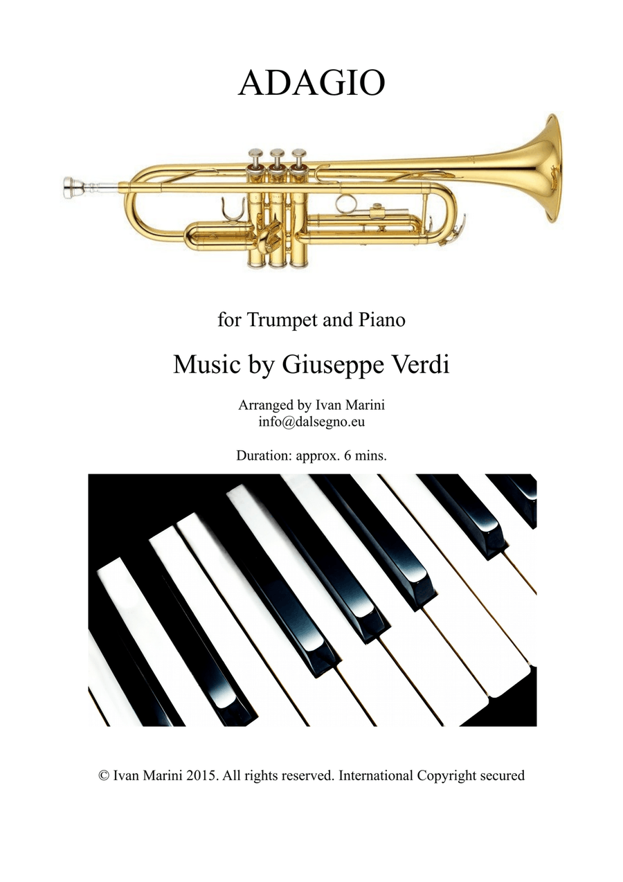 ADAGIO for Trumpet and Piano - by Giuseppe Verdi Trumpet Solo scores gallery preview page 1